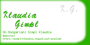 klaudia gimpl business card